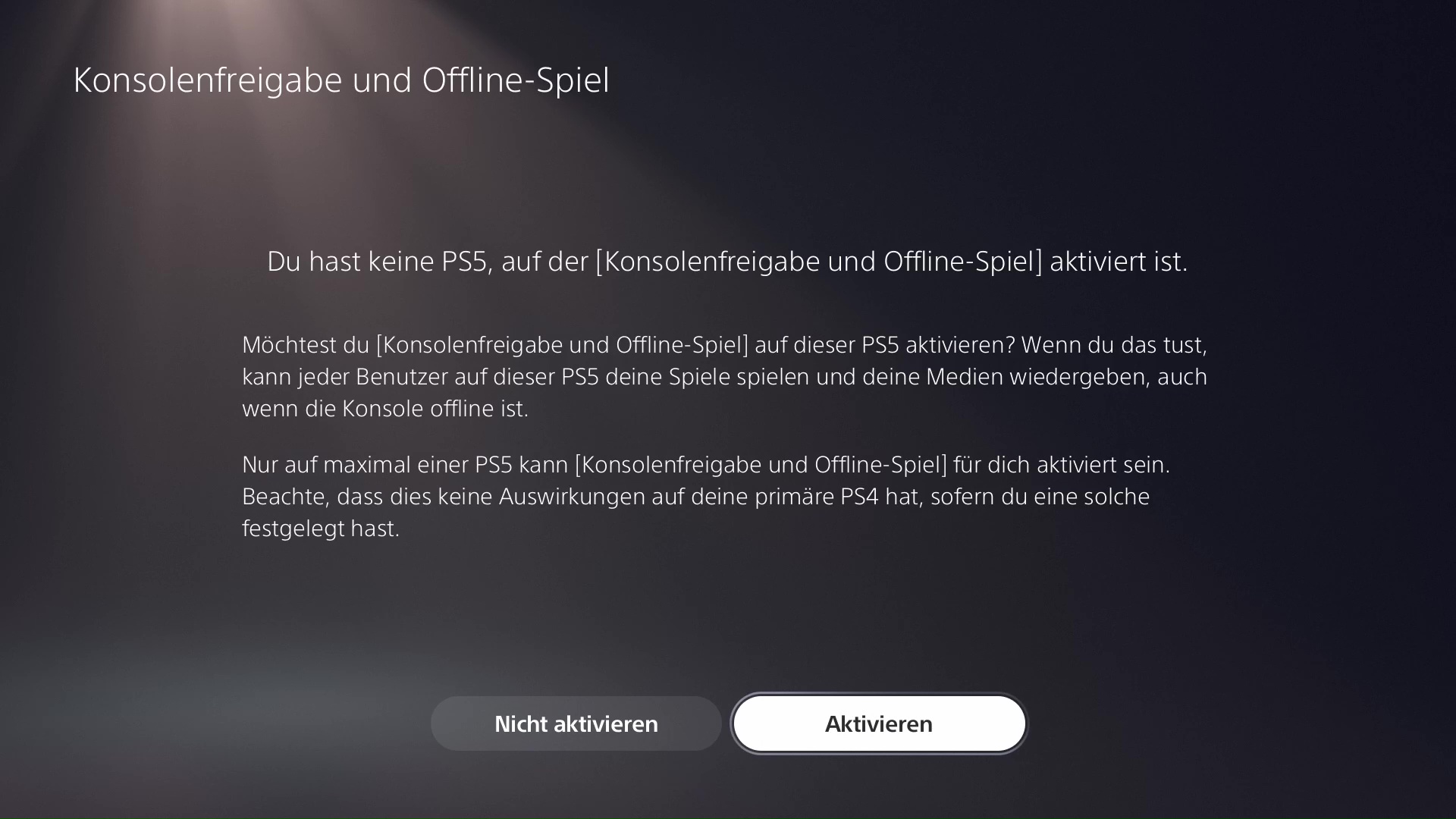 PS5 Fehlerbehebung - Konsolenfreigabe und Offline-Spiel