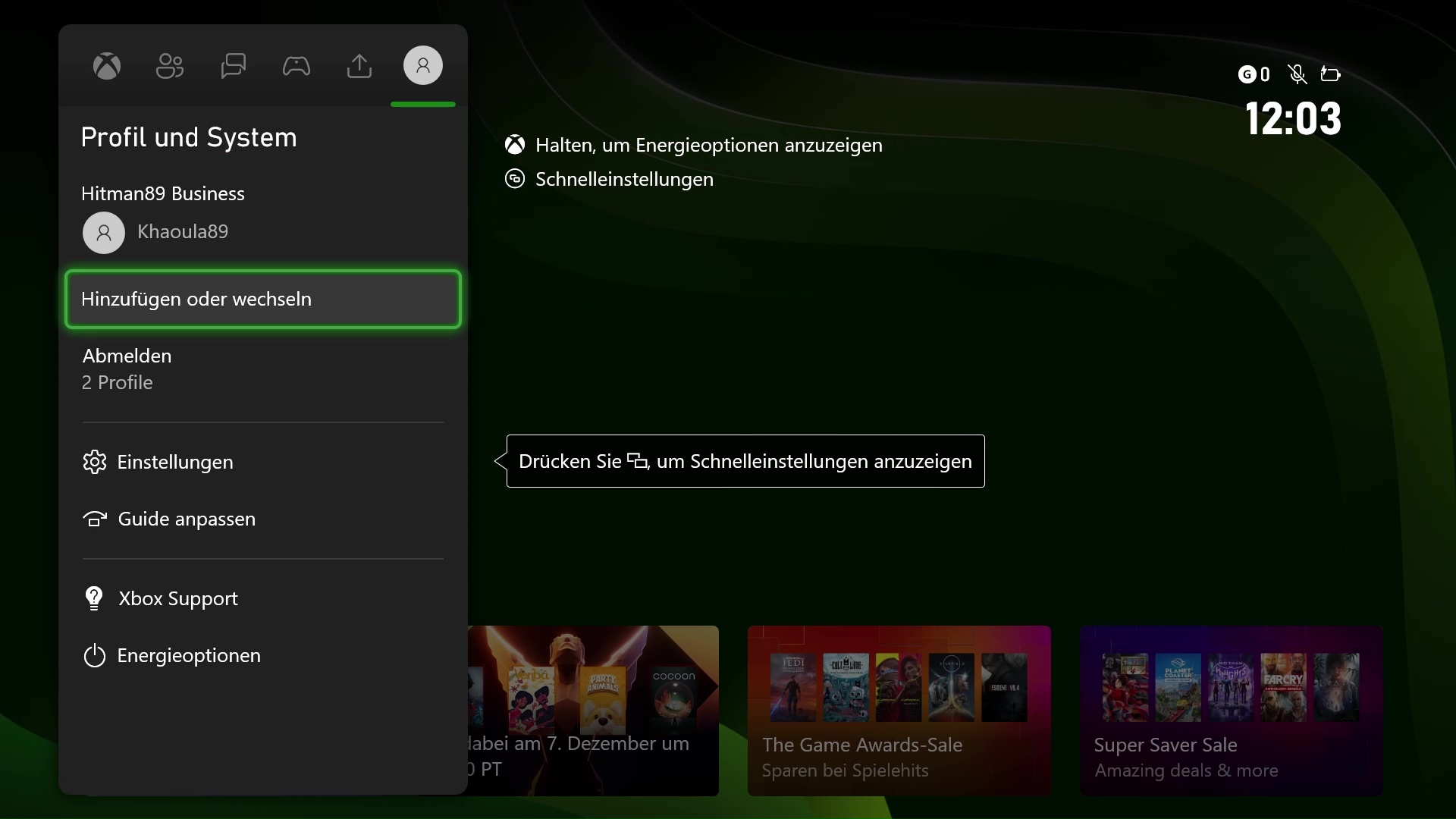XBOX-SX Schritt 1