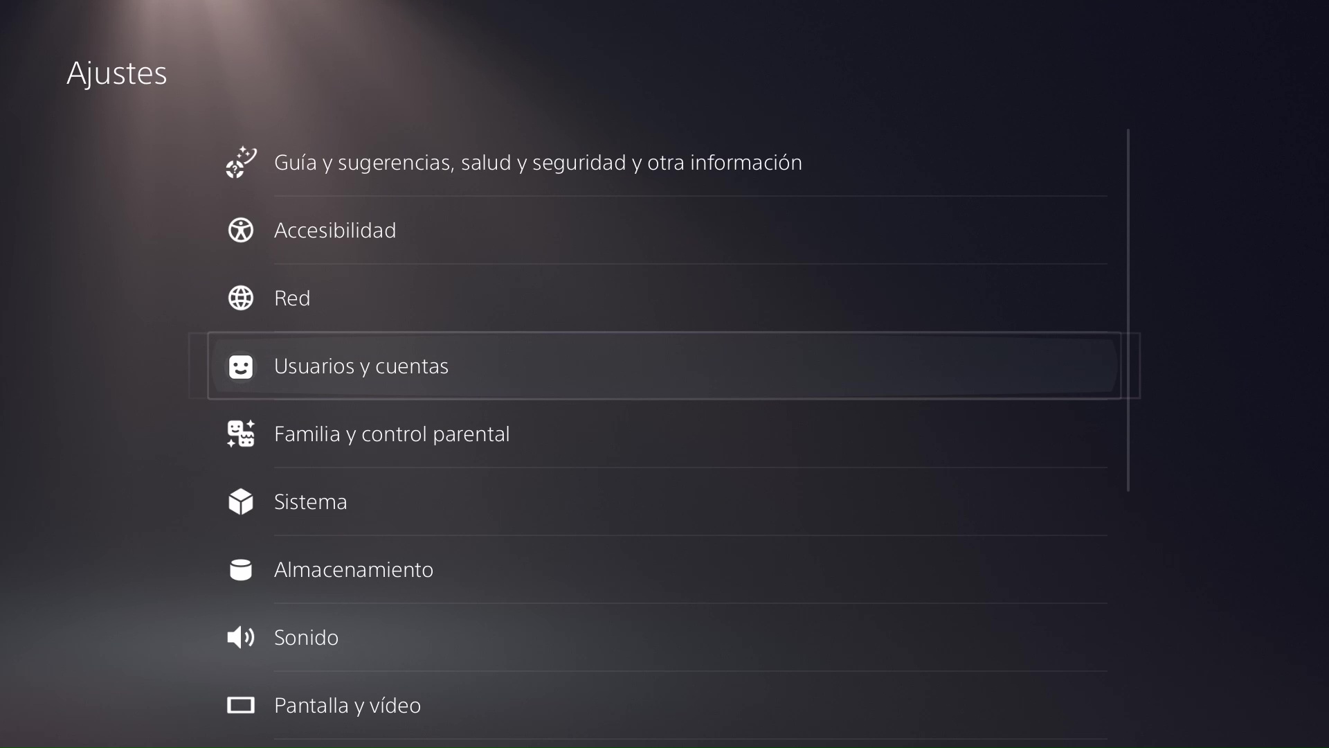 PS5 Solución de problemas - Console Settings