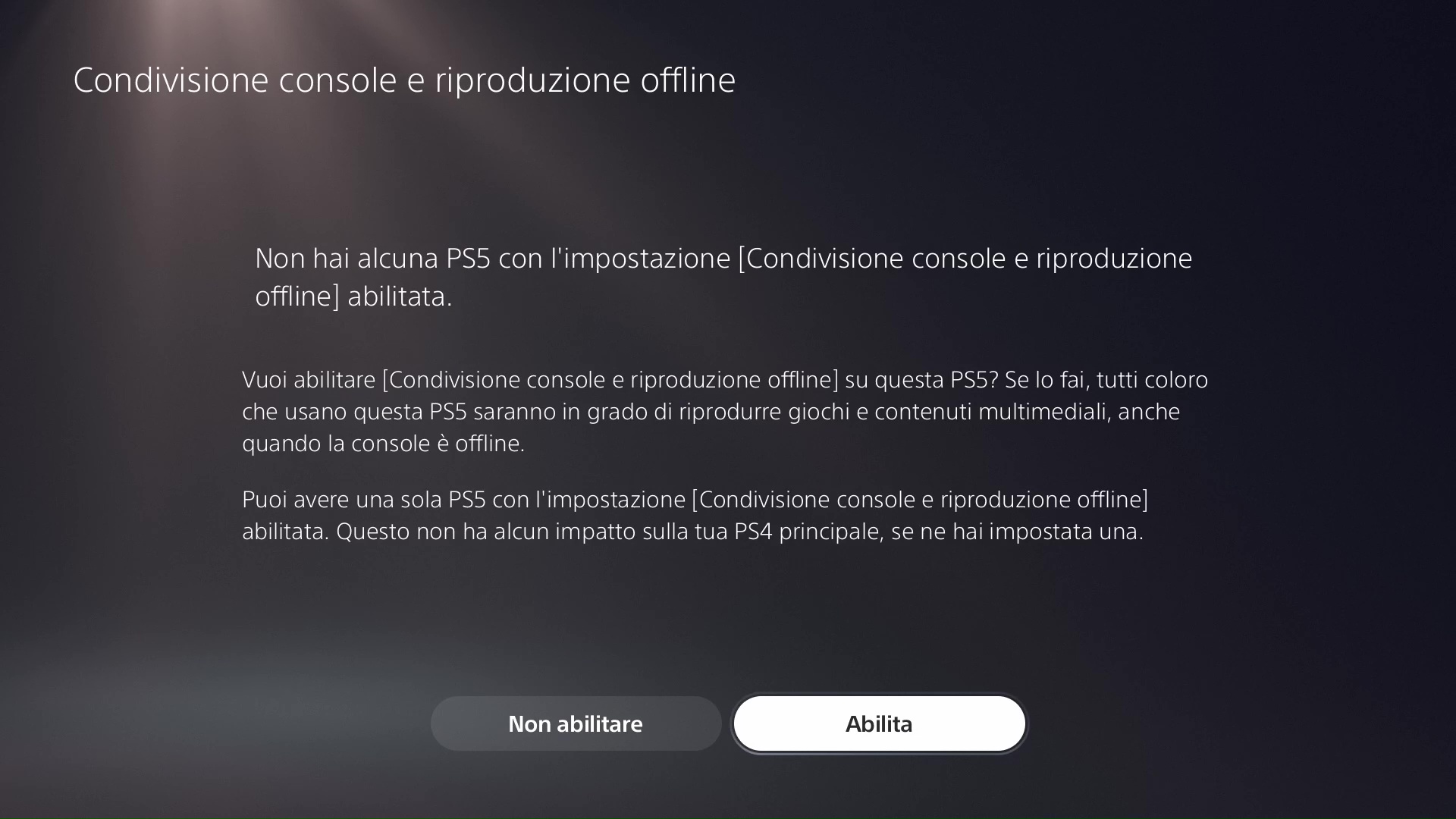 PS5 Risoluzione dei problemi - Condivisione della console e riproduzione offline
