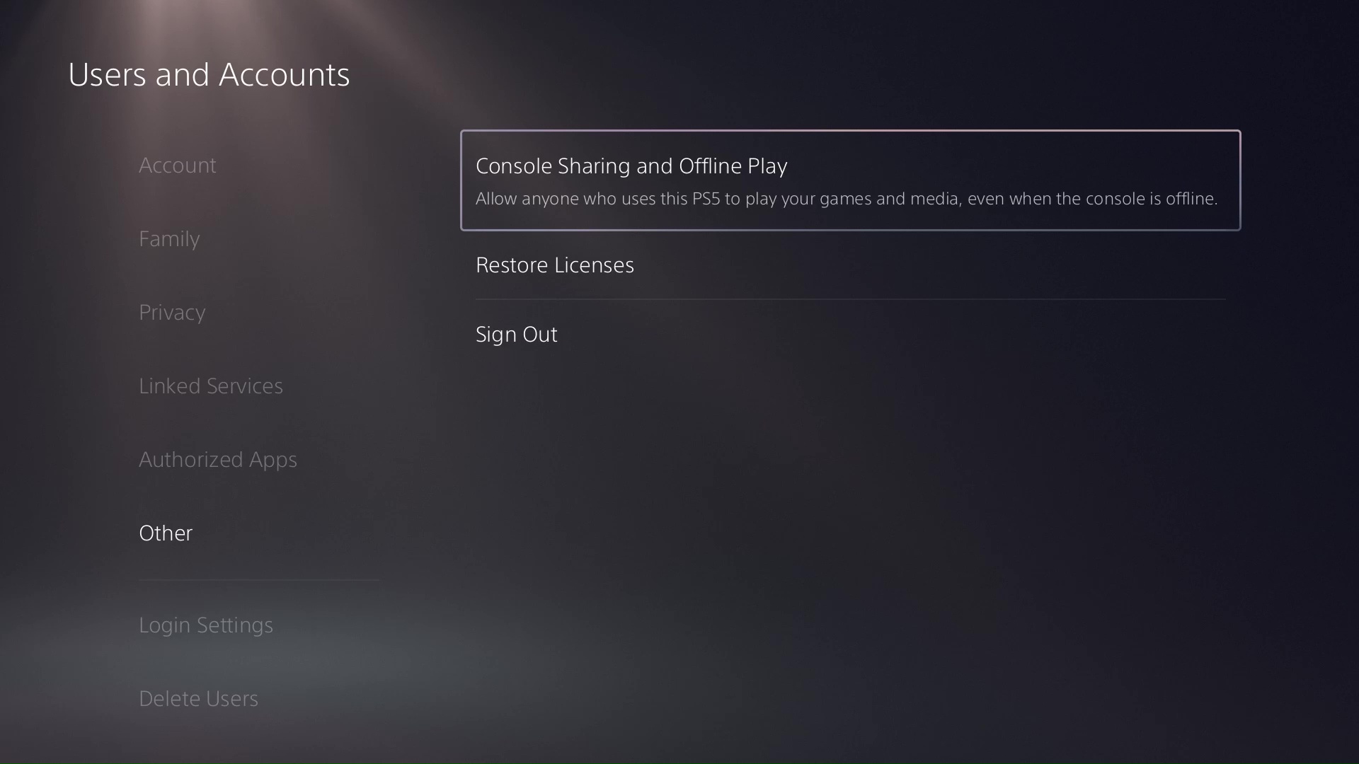 PS5 troubleshooting - Users and Accounts