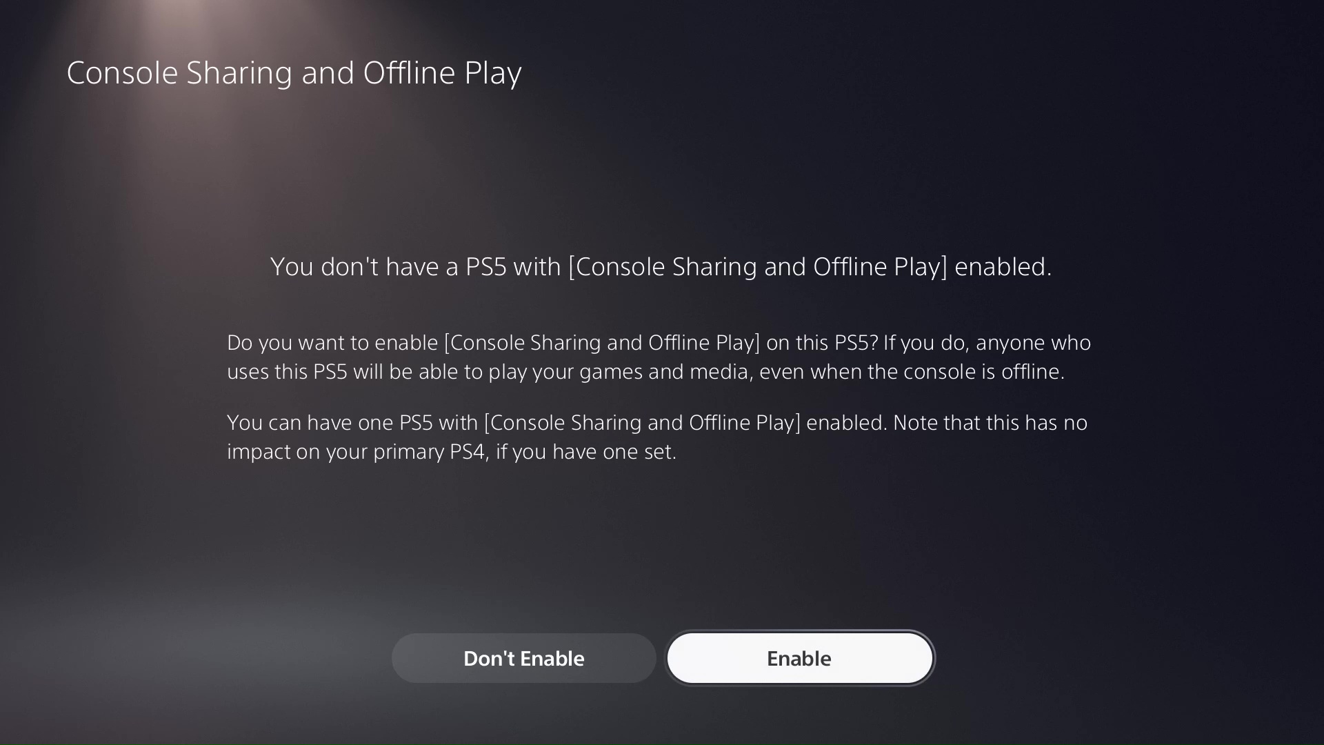 PS5 troubleshooting - Console Sharing and Offline Play
